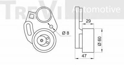 TREVI AUTOMOTIVE td1266 -  Натяжной ролик, ремень ГРМ